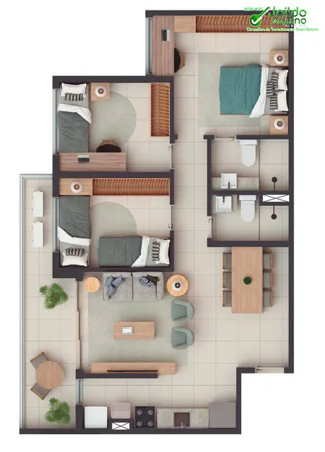 Apartamento com 3 quartos à venda, 68m2 em Presidente Kennedy, Fortaleza - CE - imagem 8 Foto 8 de Apartamento com 3 quartos à venda, 68m2 em Presidente Kennedy, Fortaleza - CE