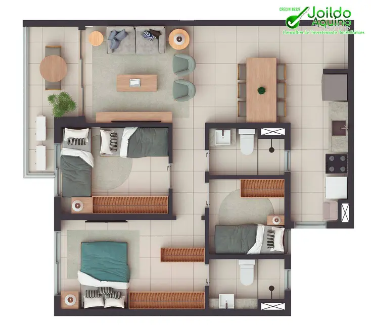 Apartamento com 3 quartos à venda, 68m2 em Presidente Kennedy, Fortaleza - CE - imagem 9 Foto 9 de Apartamento com 3 quartos à venda, 68m2 em Presidente Kennedy, Fortaleza - CE