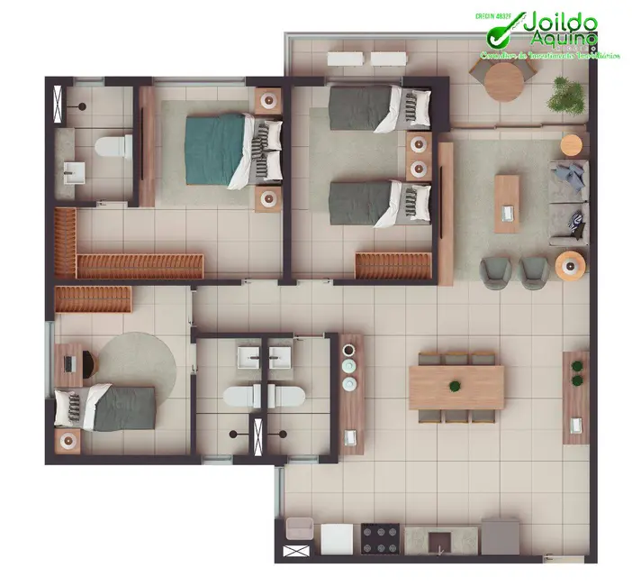 Apartamento com 3 quartos à venda, 68m2 em Presidente Kennedy, Fortaleza - CE - imagem 6 Foto 6 de Apartamento com 3 quartos à venda, 68m2 em Presidente Kennedy, Fortaleza - CE