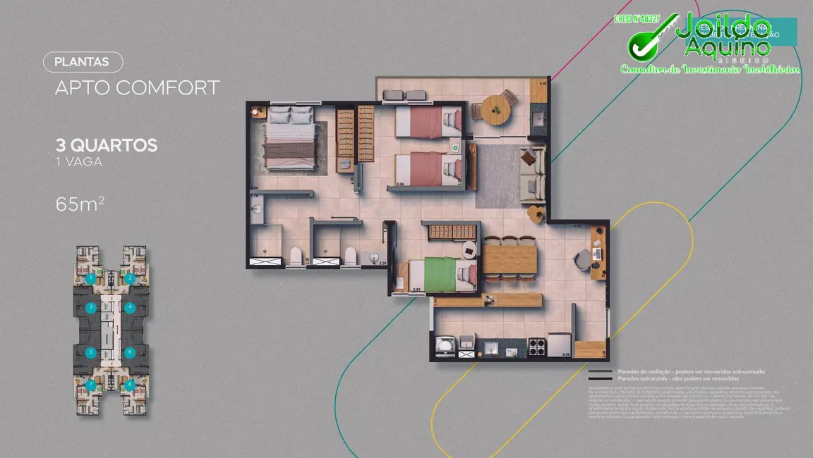 Foto 9 de Apartamento com 2 quartos à venda, 53m2 em Praia do Futuro II, Fortaleza - CE