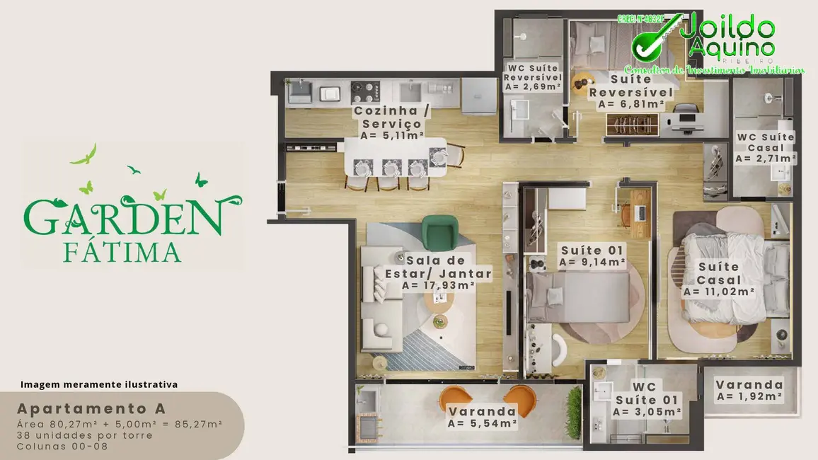 Foto 9 de Apartamento com 2 quartos à venda, 59m2 em Fátima, Fortaleza - CE