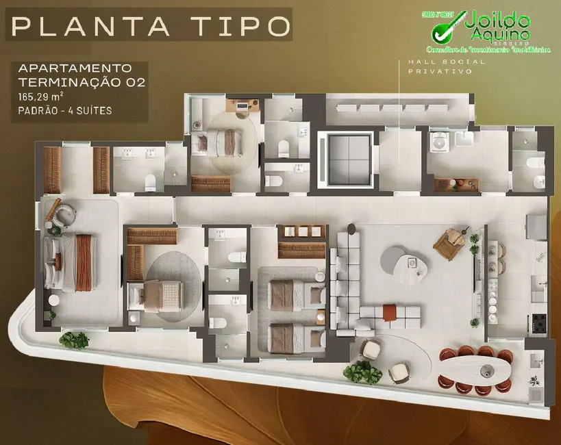 Apartamento com 4 quartos à venda, 165m2 em Aldeota, Fortaleza - CE - imagem 7 Foto 7 de Apartamento com 4 quartos à venda, 165m2 em Aldeota, Fortaleza - CE