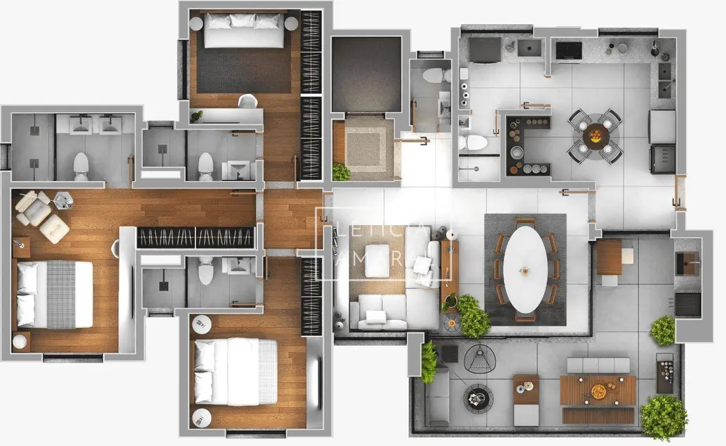 Apartamento com 3 quartos à venda, 137m2 em Centro, Pouso Alegre - MG - imagem 6 Foto 6 de Apartamento com 3 quartos à venda, 137m2 em Centro, Pouso Alegre - MG