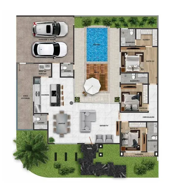 Casa de Condomínio com 3 quartos à venda, 330m2 em Pouso Alegre - MG - imagem 5 Foto 5 de Casa de Condomínio com 3 quartos à venda, 330m2 em Pouso Alegre - MG