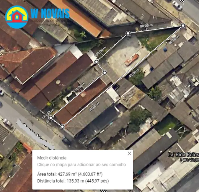 Foto 1 de Terreno / Lote à venda, 422m2 em Quietude, Praia Grande - SP