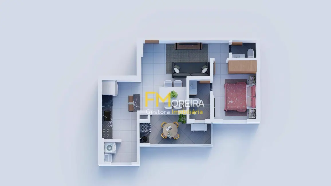 Foto 2 de Apartamento com 1 quarto à venda, 50m2 em Praia Grande - SP