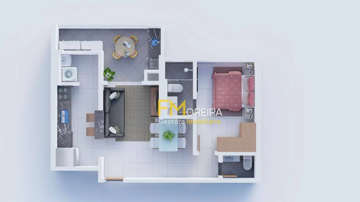 Foto 2 de Apartamento com 1 quarto à venda, 51m2 em Praia Grande - SP