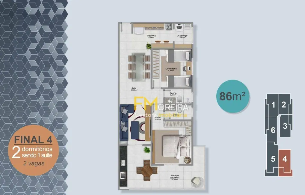 Apartamento com 2 quartos à venda, 170m2 em Praia Grande - SP - imagem 3 Foto 3 de Apartamento com 2 quartos à venda, 170m2 em Praia Grande - SP