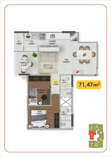 Foto 2 de Apartamento com 2 quartos à venda, 146m2 em Praia Grande - SP