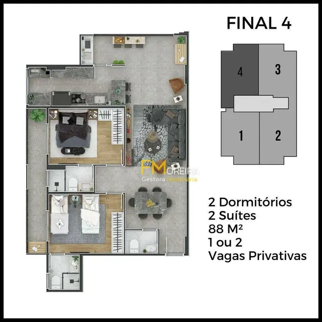 Apartamento com 2 quartos à venda, 87m2 em Canto do Forte, Praia Grande - SP - imagem 2 Foto 2 de Apartamento com 2 quartos à venda, 87m2 em Canto do Forte, Praia Grande - SP