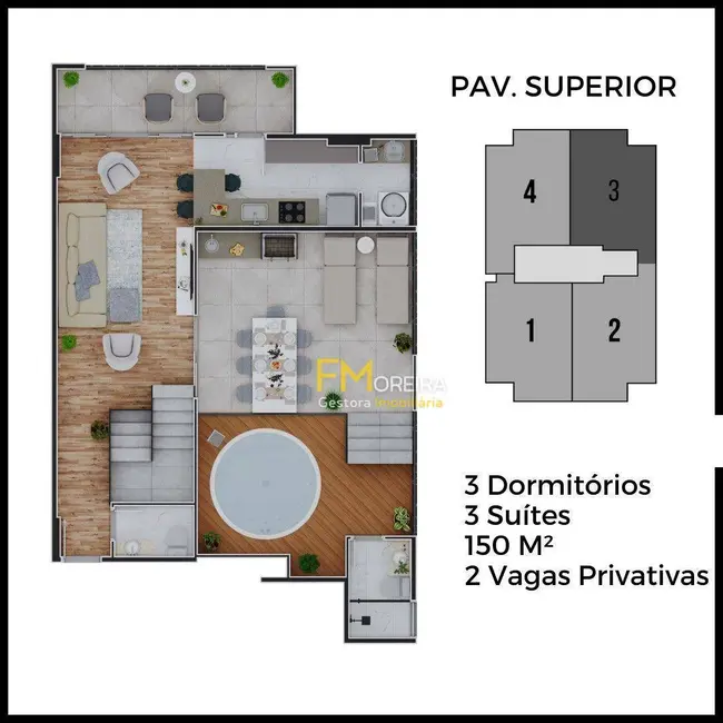 Cobertura com 3 quartos à venda, 150m2 em Canto do Forte, Praia Grande - SP - imagem 3 Foto 3 de Cobertura com 3 quartos à venda, 150m2 em Canto do Forte, Praia Grande - SP