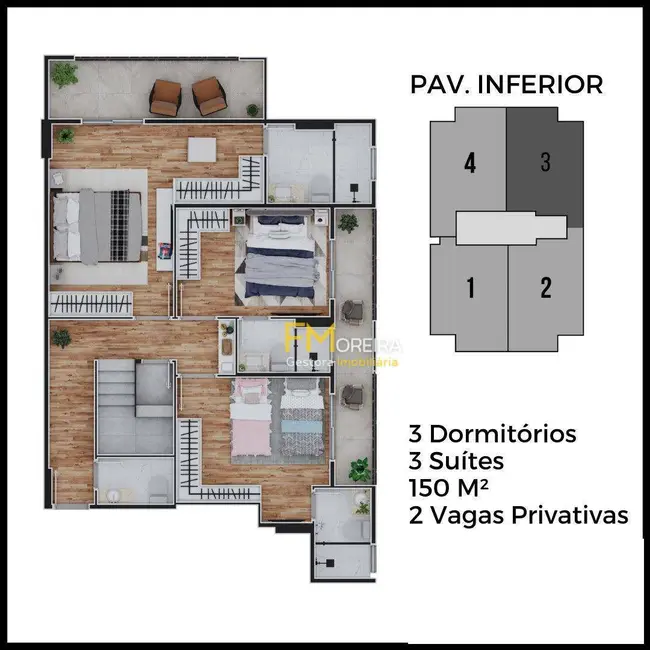 Cobertura com 3 quartos à venda, 150m2 em Canto do Forte, Praia Grande - SP - imagem 2 Foto 2 de Cobertura com 3 quartos à venda, 150m2 em Canto do Forte, Praia Grande - SP