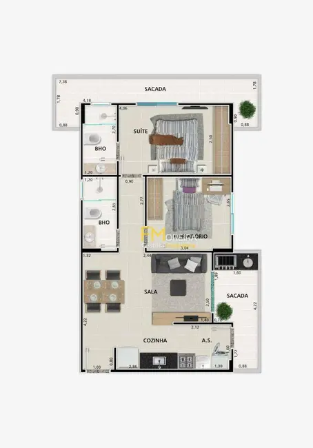 Apartamento com 2 quartos à venda, 69m2 em Guilhermina, Praia Grande - SP - imagem 2 Foto 2 de Apartamento com 2 quartos à venda, 69m2 em Guilhermina, Praia Grande - SP