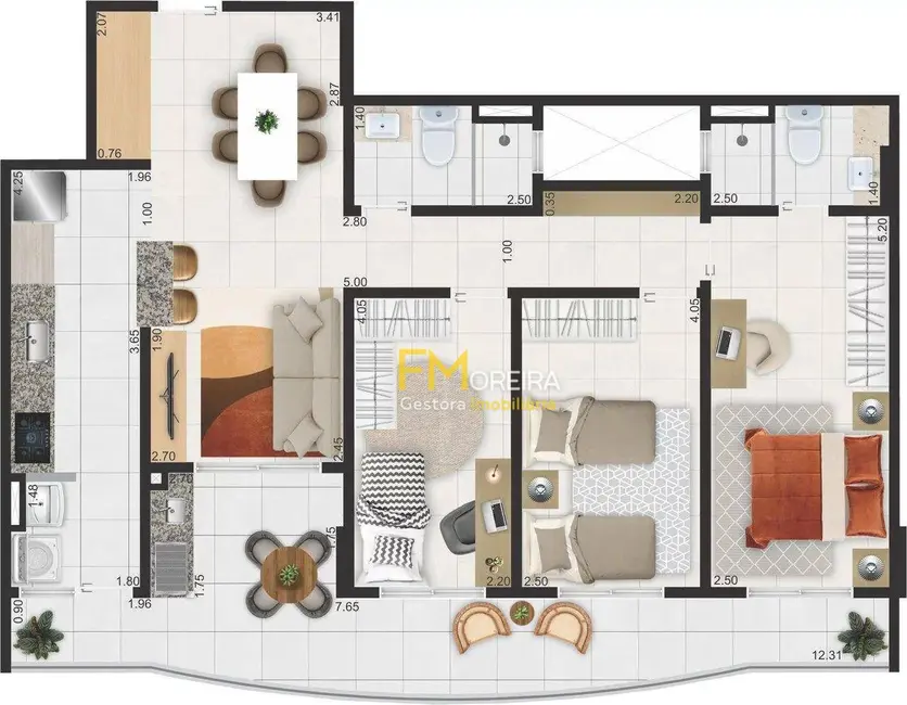 Apartamento com 3 quartos à venda, 104m2 em Aviação, Praia Grande - SP - imagem 9 Foto 9 de Apartamento com 3 quartos à venda, 104m2 em Aviação, Praia Grande - SP