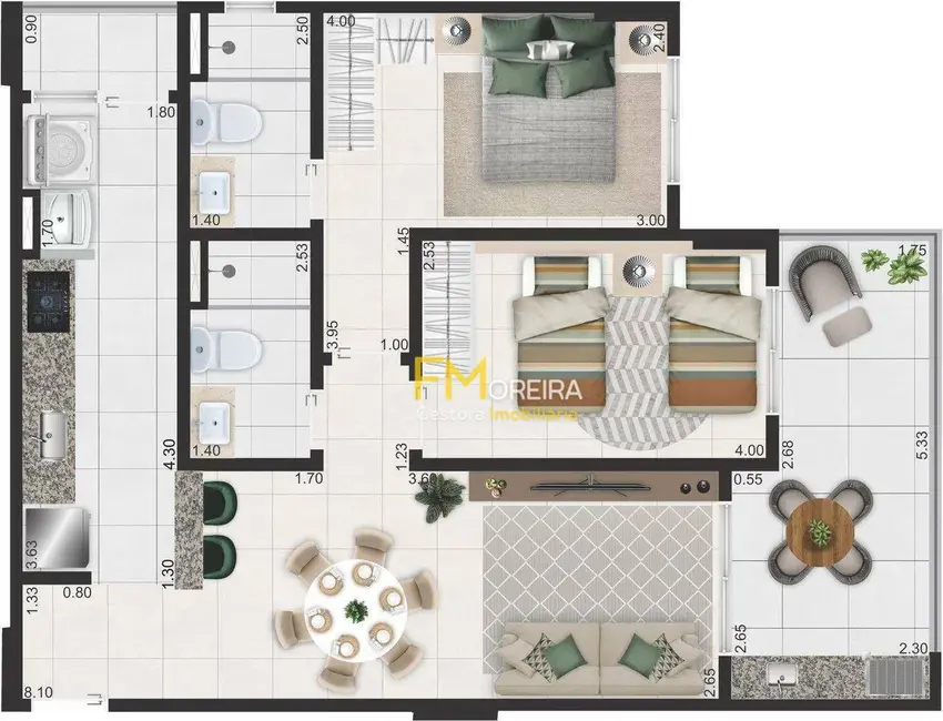 Apartamento com 2 quartos à venda, 81m2 em Aviação, Praia Grande - SP - imagem 2 Foto 2 de Apartamento com 2 quartos à venda, 81m2 em Aviação, Praia Grande - SP