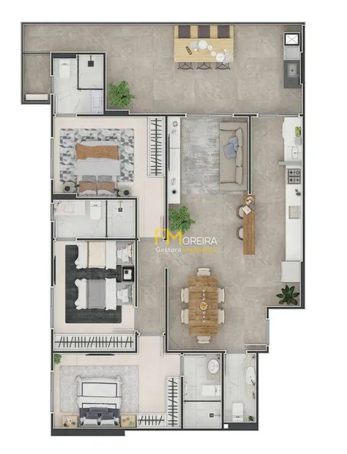 Apartamento com 3 quartos à venda, 201m2 em Canto do Forte, Praia Grande - SP - imagem 2 Foto 2 de Apartamento com 3 quartos à venda, 201m2 em Canto do Forte, Praia Grande - SP