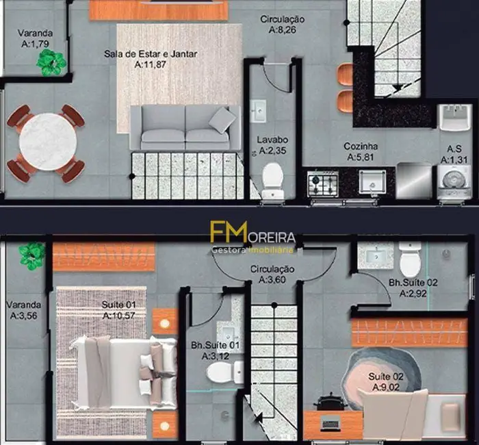 Foto 1 de Casa de Condomínio com 2 quartos à venda, 74m2 em Praia Grande - SP