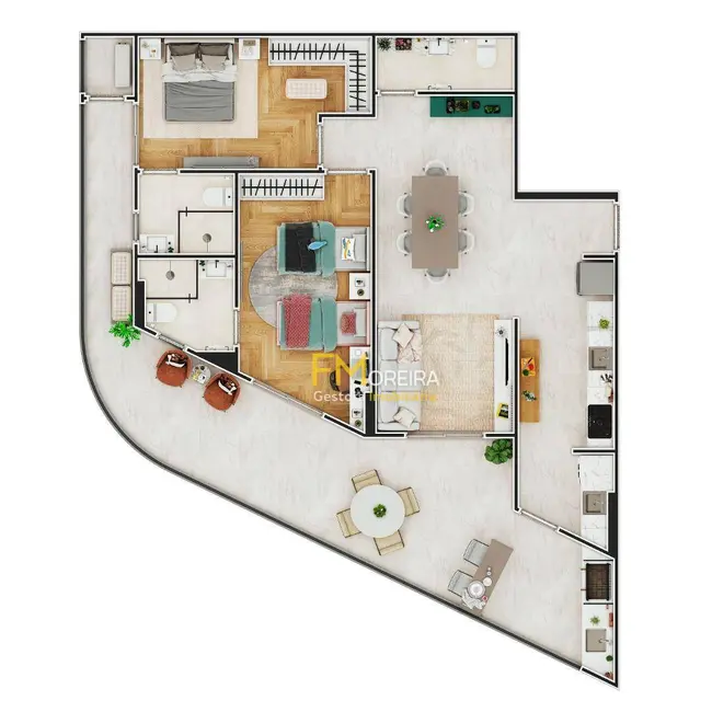 Foto 2 de Apartamento com 2 quartos à venda, 96m2 em Solemar, Praia Grande - SP