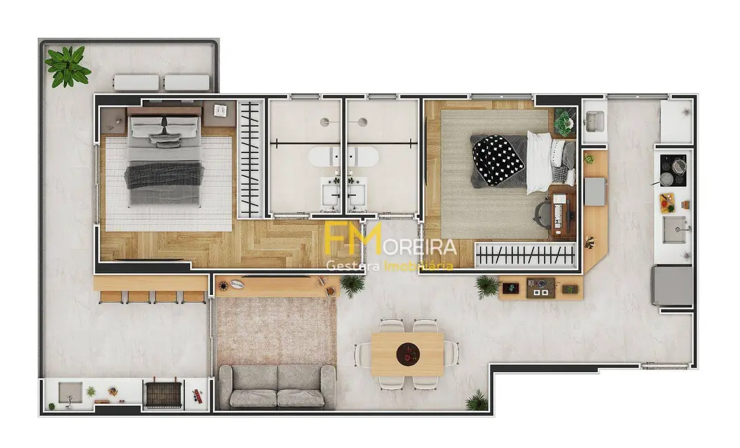 Foto 3 de Apartamento com 2 quartos à venda, 71m2 em Solemar, Praia Grande - SP