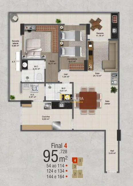 Foto 4 de Apartamento com 2 quartos à venda, 95m2 em Praia Grande - SP