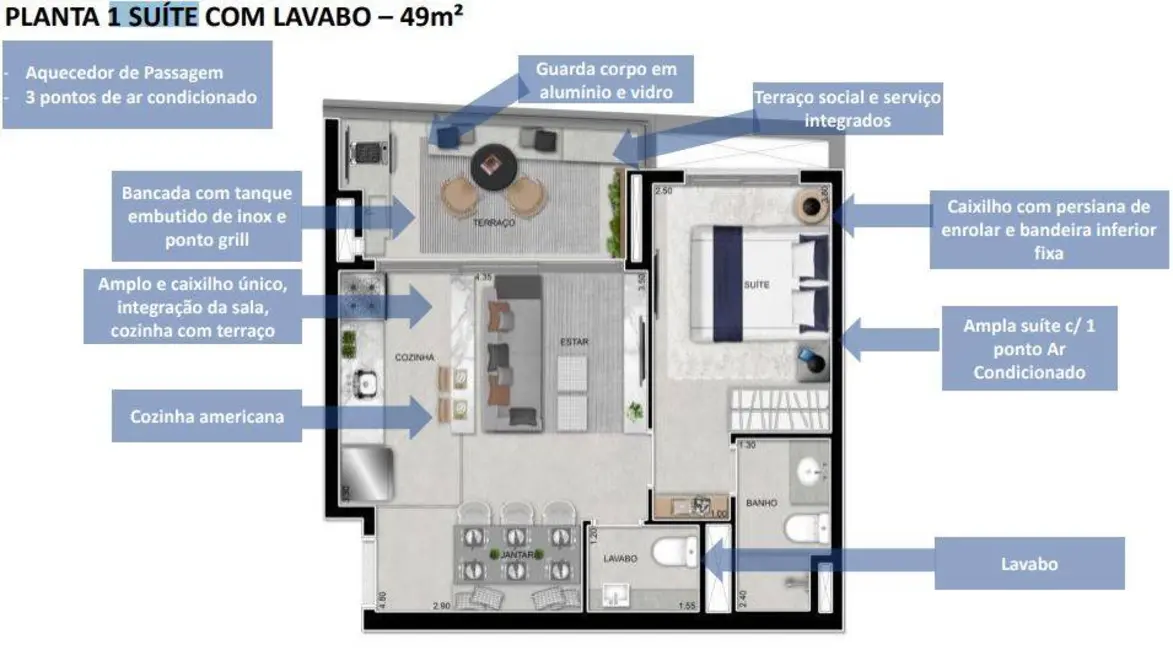 Foto 7 de Apartamento com 1 quarto à venda, 49m2 em Mirandópolis, São Paulo - SP