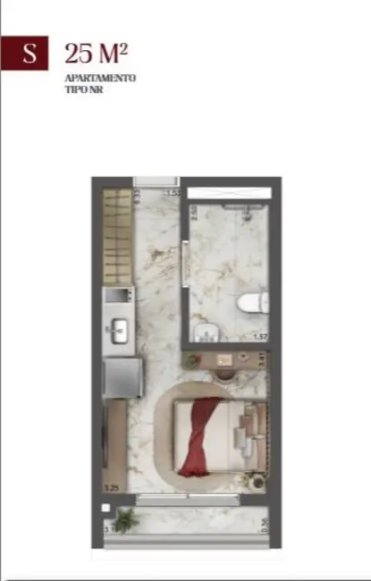 Apartamento com 1 quarto à venda, 25m2 em Vila Mariana, São Paulo - SP - imagem 9 Foto 9 de Apartamento com 1 quarto à venda, 25m2 em Vila Mariana, São Paulo - SP