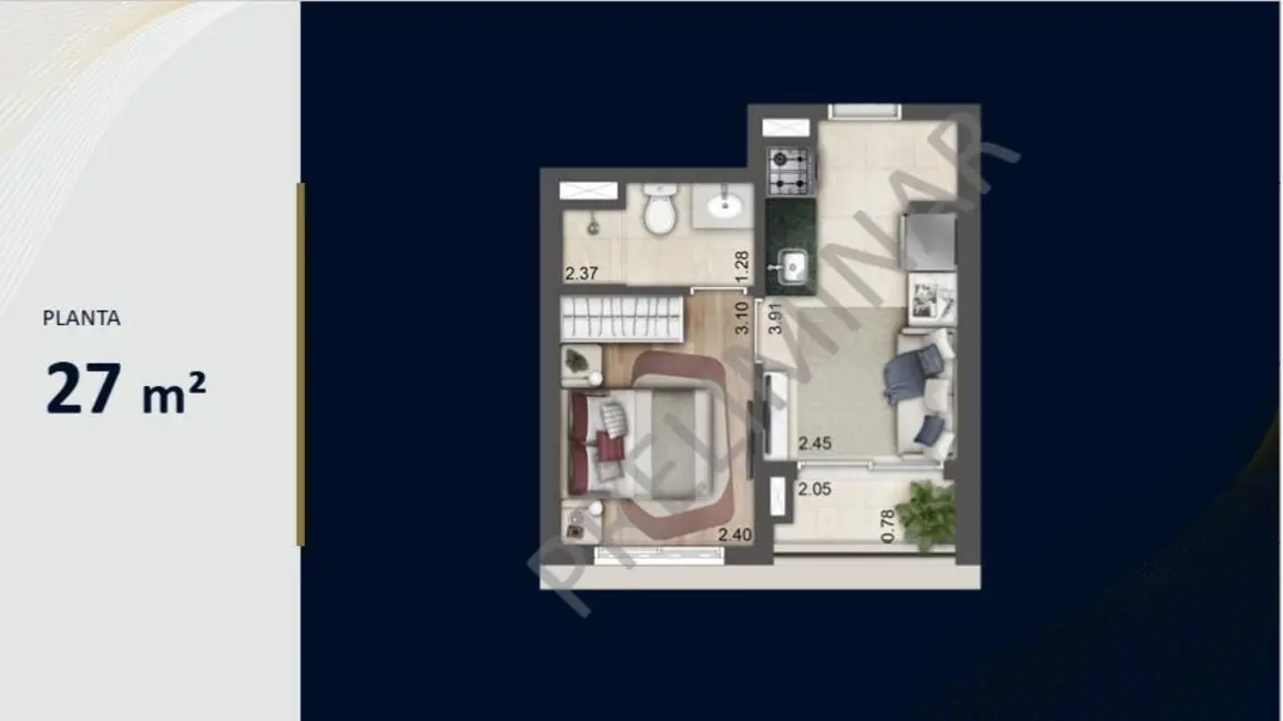 Foto 4 de Apartamento com 1 quarto à venda, 21m2 em Santo Amaro, São Paulo - SP