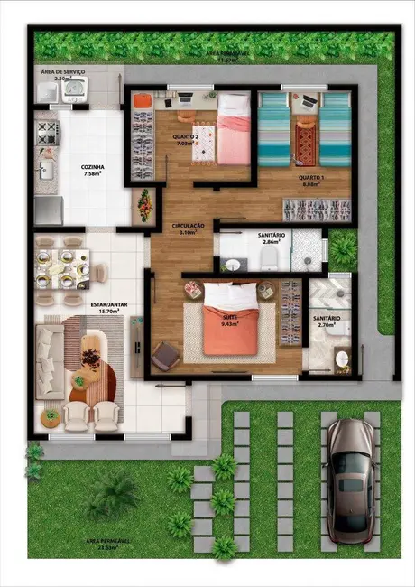 Foto 4 de Casa com 3 quartos à venda, 126m2 em Candeias, Vitoria Da Conquista - BA