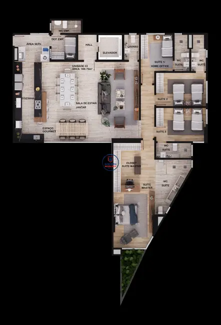 Apartamento com 3 quartos à venda, 194m2 em Tirol, Natal - RN - imagem 3 Foto 3 de Apartamento com 3 quartos à venda, 194m2 em Tirol, Natal - RN