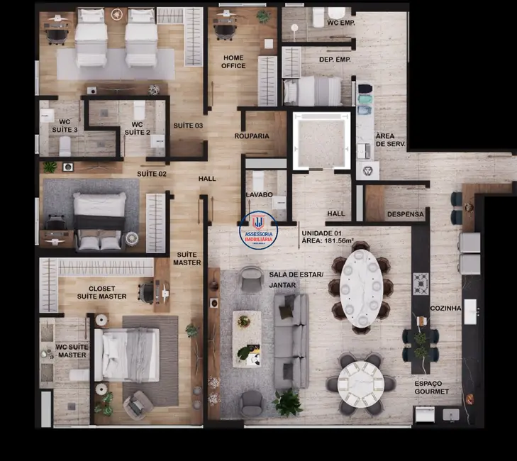 Foto 2 de Apartamento com 3 quartos à venda, 194m2 em Tirol, Natal - RN