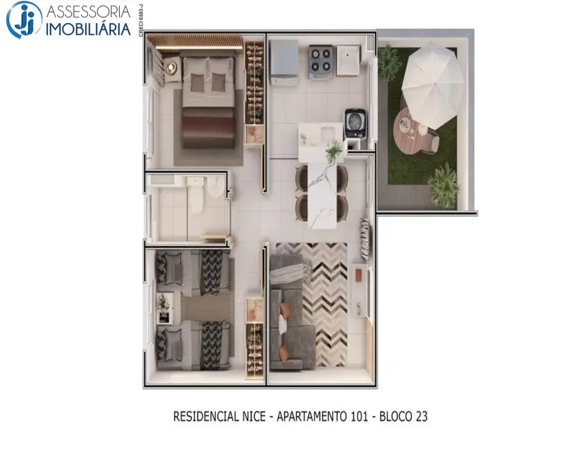 Apartamento com 2 quartos à venda, 45m2 em Liberdade, Parnamirim - RN - imagem 8 Foto 8 de Apartamento com 2 quartos à venda, 45m2 em Liberdade, Parnamirim - RN