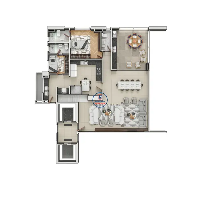 Apartamento com 4 quartos à venda, 187m2 em Candelária, Natal - RN - imagem 3 Foto 3 de Apartamento com 4 quartos à venda, 187m2 em Candelária, Natal - RN