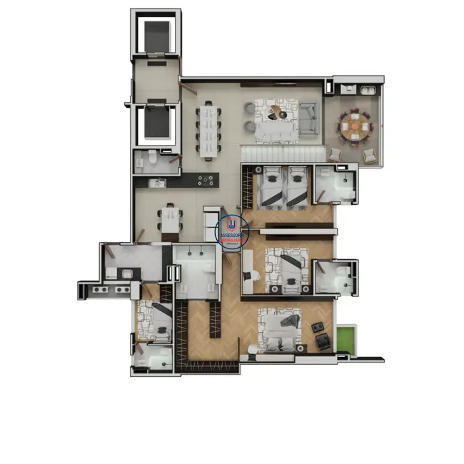 Apartamento com 4 quartos à venda, 187m2 em Candelária, Natal - RN - imagem 5 Foto 5 de Apartamento com 4 quartos à venda, 187m2 em Candelária, Natal - RN