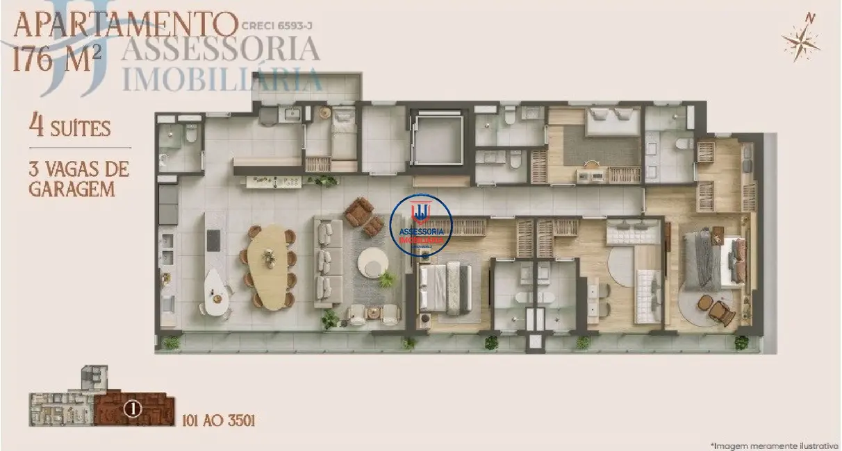 Foto 9 de Apartamento com 4 quartos à venda, 176m2 em Petrópolis, Natal - RN