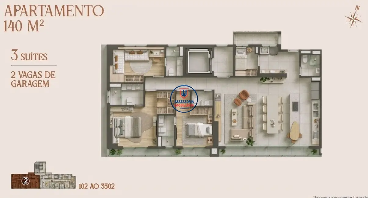 Apartamento com 3 quartos à venda, 140m2 em Petrópolis, Natal - RN - imagem 8 Foto 8 de Apartamento com 3 quartos à venda, 140m2 em Petrópolis, Natal - RN