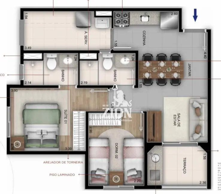 Foto 3 de Apartamento com 2 quartos à venda, 51m2 em Vila Maria Baixa, São Paulo - SP