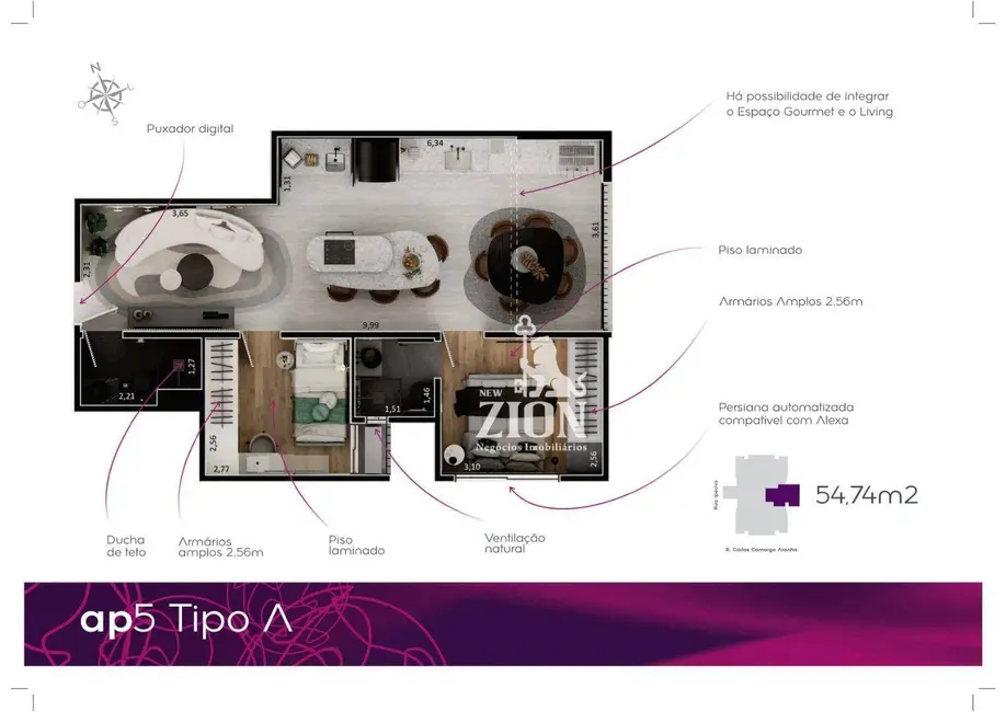 Foto 8 de Apartamento com 2 quartos à venda, 54m2 em São Paulo - SP