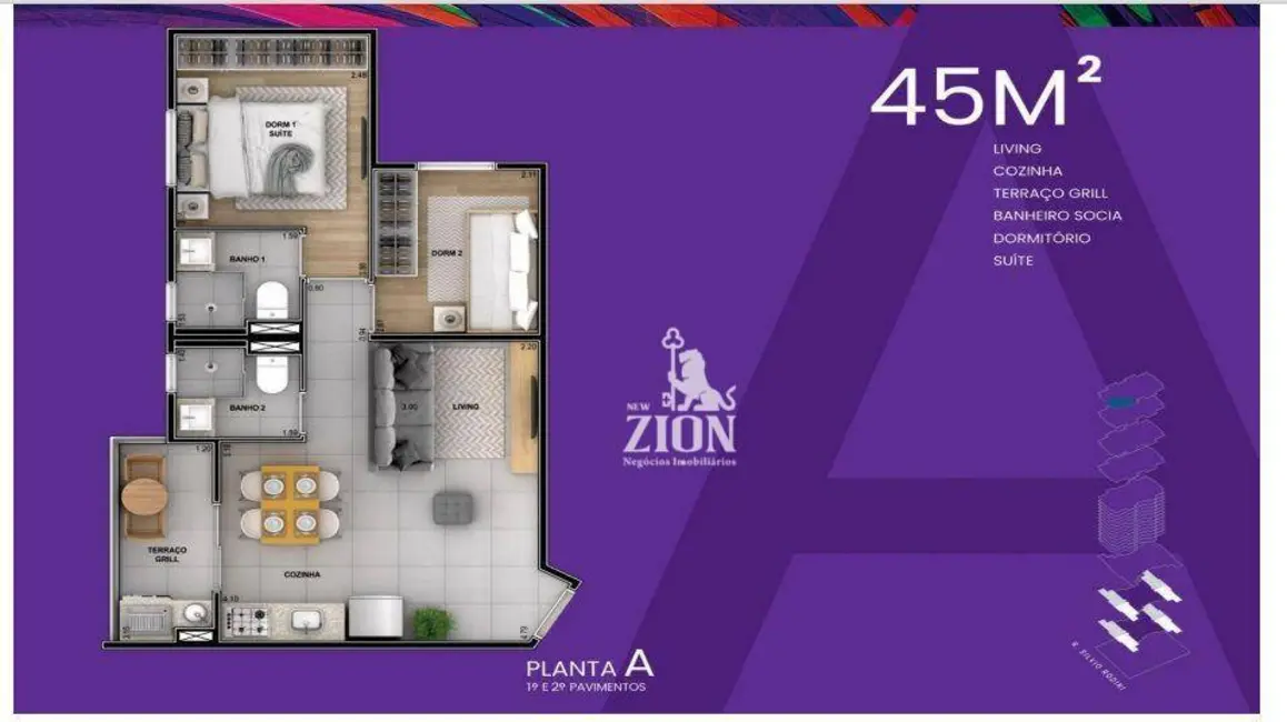 Foto 2 de Apartamento com 2 quartos à venda, 47m2 em Vila Dom Pedro II, São Paulo - SP