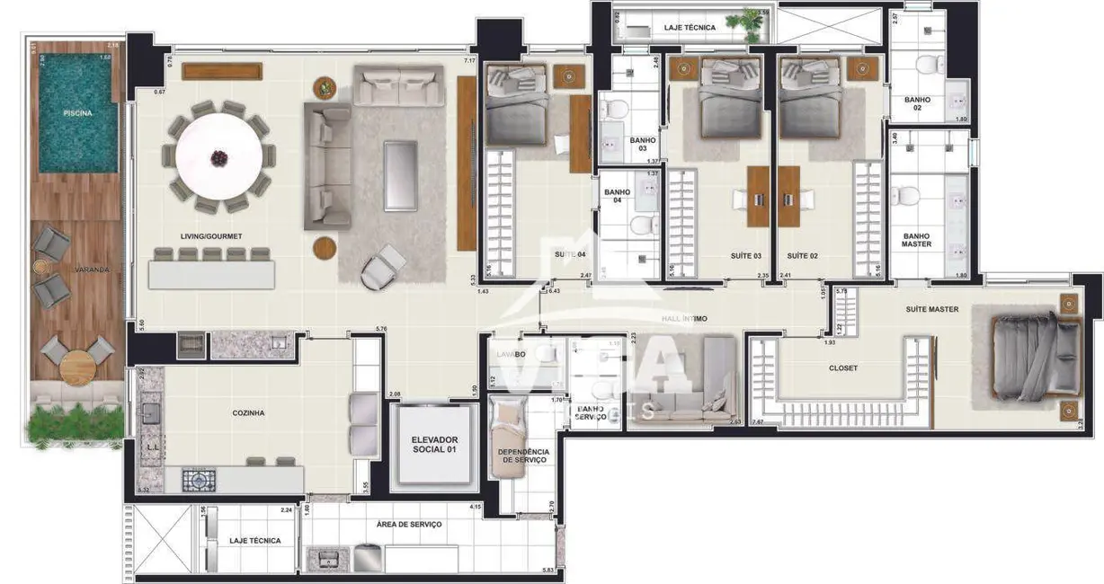 Foto 22 de Apartamento com 4 quartos à venda, 246m2 em Setor Marista, Goiania - GO