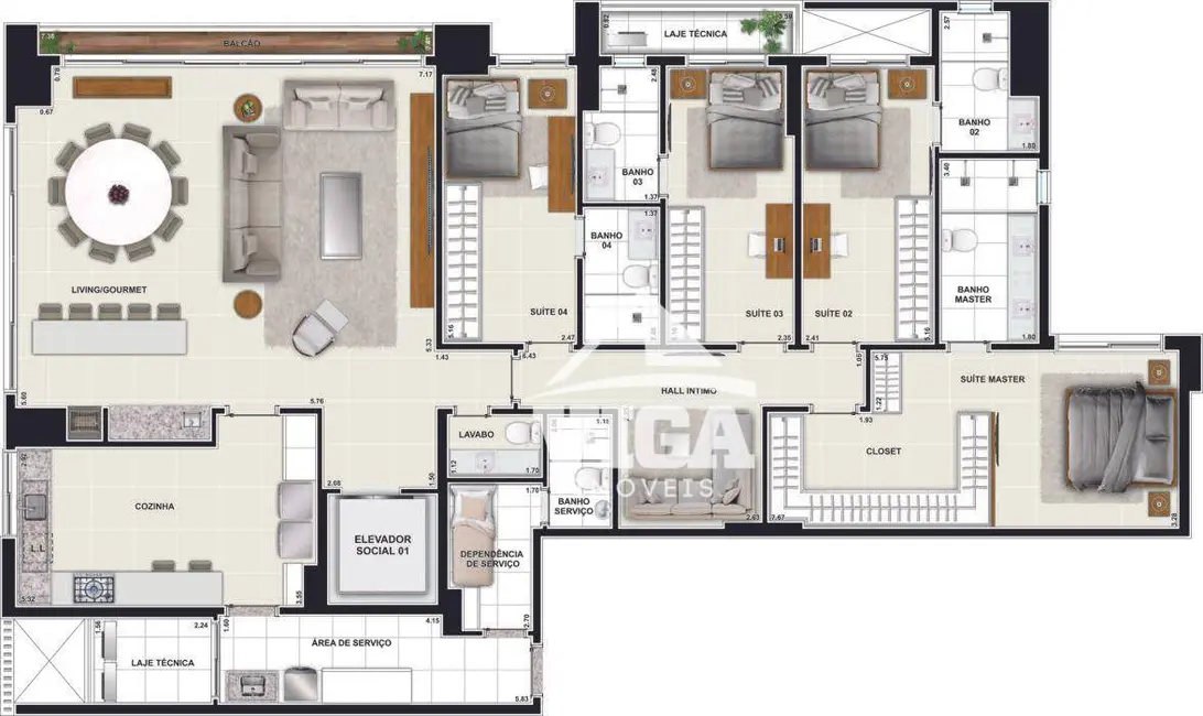 Foto 23 de Apartamento com 4 quartos à venda, 246m2 em Setor Marista, Goiania - GO