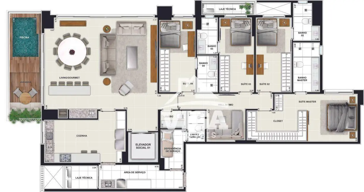 Foto 19 de Apartamento com 4 quartos à venda, 246m2 em Setor Marista, Goiania - GO