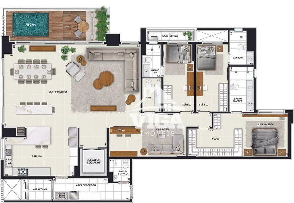 Foto 18 de Apartamento com 4 quartos à venda, 246m2 em Setor Marista, Goiania - GO