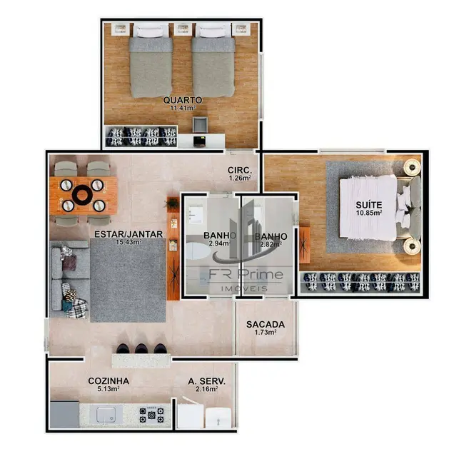 Foto 9 de Apartamento com 2 quartos à venda, 62m2 em São Luís, Volta Redonda - RJ