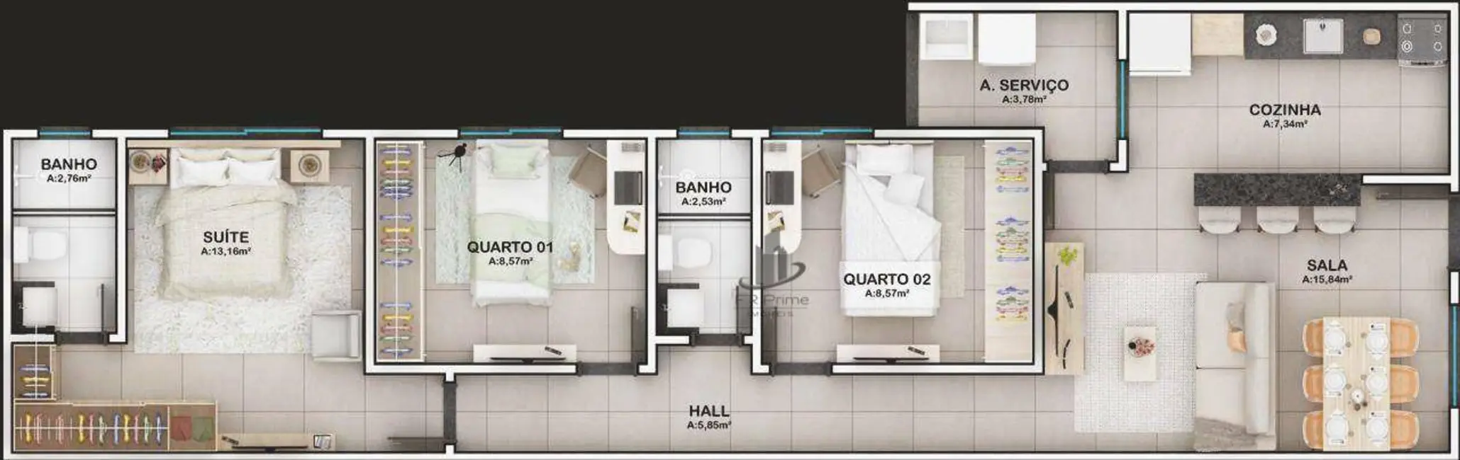 Foto 5 de Casa de Condomínio com 2 quartos à venda, 111m2 em Roma, Volta Redonda - RJ
