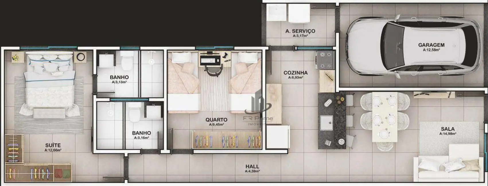 Foto 4 de Casa de Condomínio com 2 quartos à venda, 111m2 em Roma, Volta Redonda - RJ