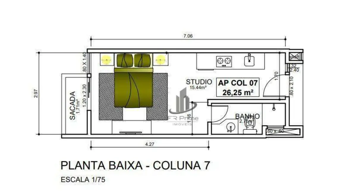 Apartamento com 1 quarto à venda, 26m2 em Centro, Barra Mansa - RJ - imagem 3 Foto 3 de Apartamento com 1 quarto à venda, 26m2 em Centro, Barra Mansa - RJ