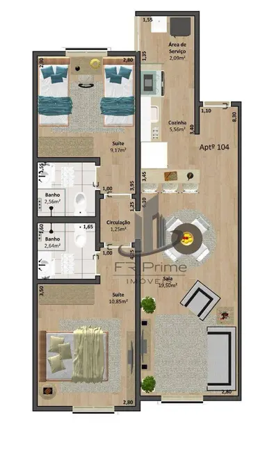 Apartamento com 2 quartos à venda, 61m2 em Jardim Belvedere, Volta Redonda - RJ - imagem 7 Foto 7 de Apartamento com 2 quartos à venda, 61m2 em Jardim Belvedere, Volta Redonda - RJ