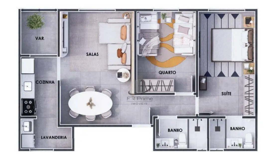 Apartamento com 2 quartos à venda, 64m2 em Jardim Normandia, Volta Redonda - RJ - imagem 5 Foto 5 de Apartamento com 2 quartos à venda, 64m2 em Jardim Normandia, Volta Redonda - RJ