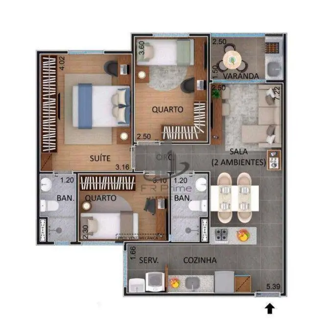 Apartamento com 3 quartos à venda, 70m2 em Aterrado, Volta Redonda - RJ - imagem 5 Foto 5 de Apartamento com 3 quartos à venda, 70m2 em Aterrado, Volta Redonda - RJ