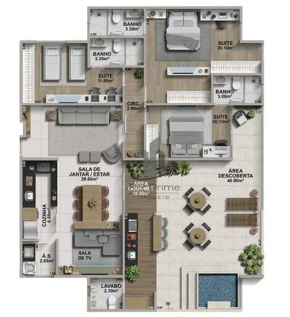 Apartamento com 3 quartos à venda, 158m2 em Centro, Volta Redonda - RJ - imagem 9 Foto 9 de Apartamento com 3 quartos à venda, 158m2 em Centro, Volta Redonda - RJ